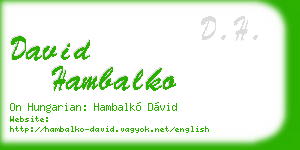 david hambalko business card