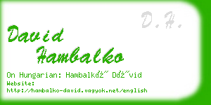 david hambalko business card